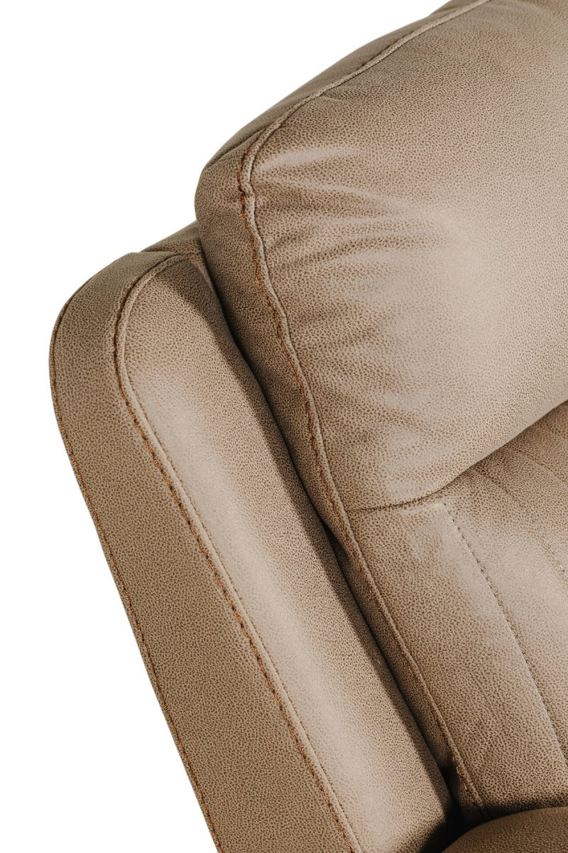 Barkley 1-Seater Manual Recliner – Light Brown Fabric with Lumbar Support - Image 3