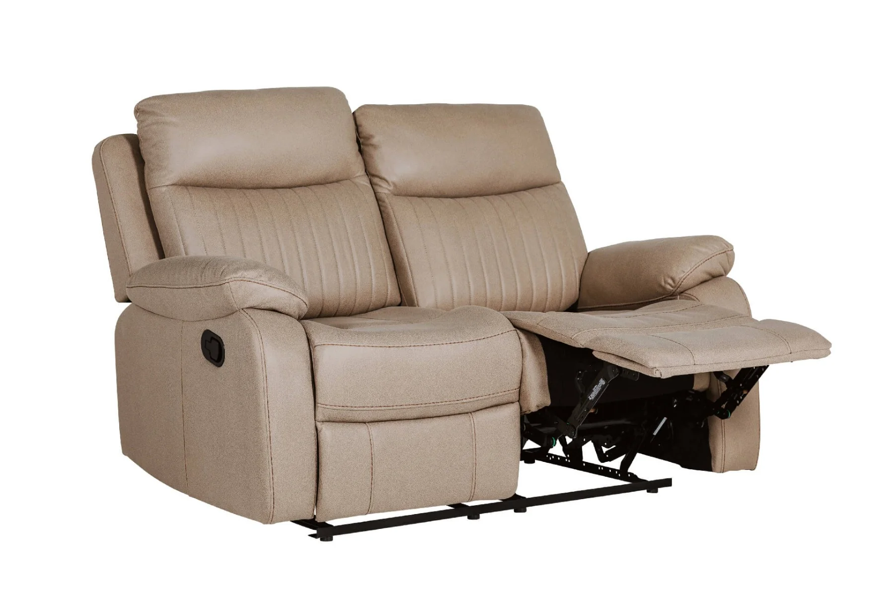 Barkley 2-Seater Manual Recliner – Light Brown Fabric with Lumbar Support - Image 3