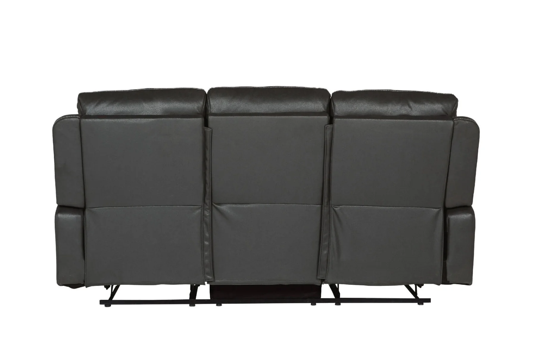 Barkley 3-Seater Manual Recliner – Dark Grey Leatherette with Lumbar Support - Image 6