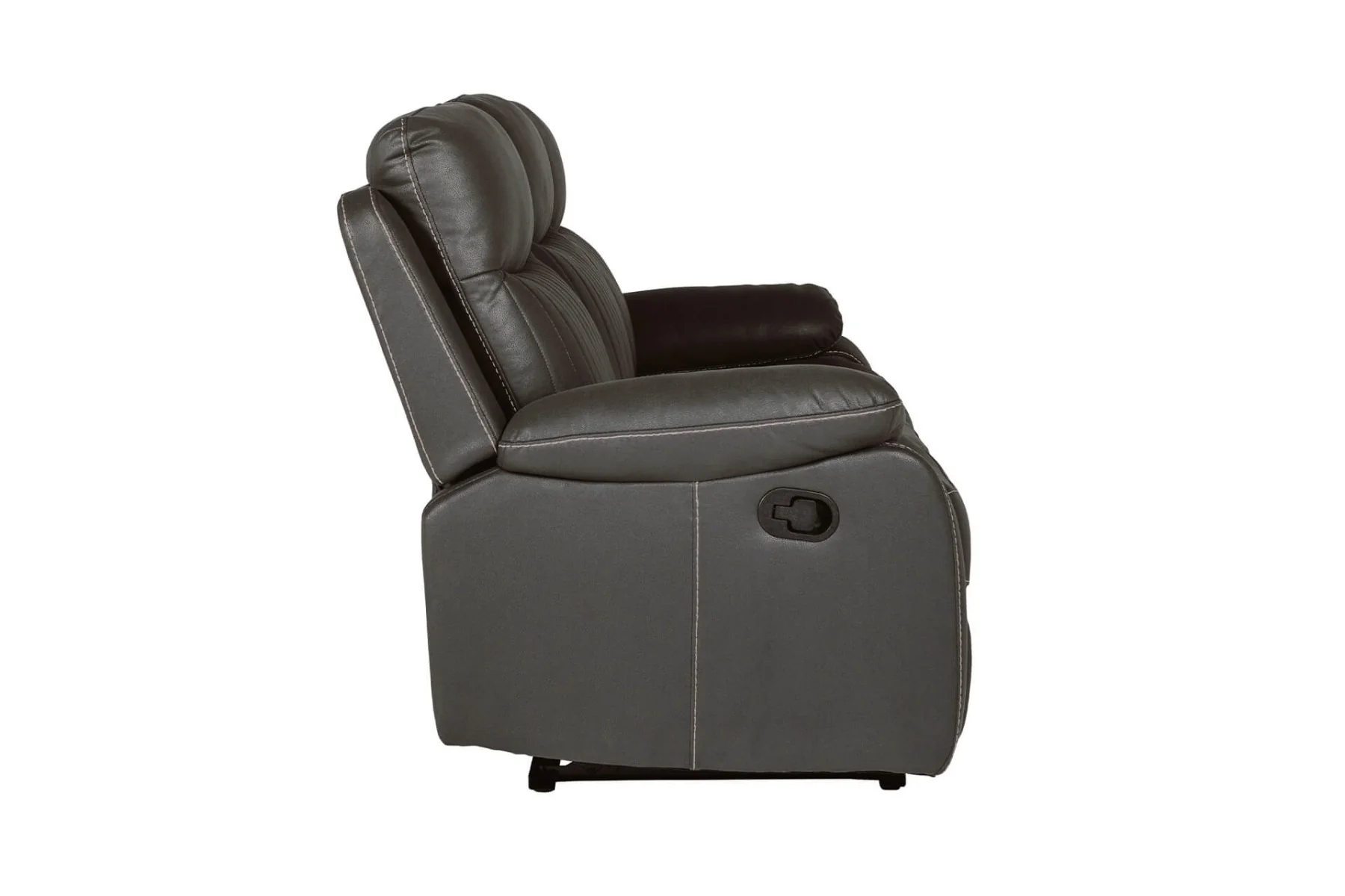 Barkley 3-Seater Manual Recliner – Dark Grey Leatherette with Lumbar Support - Image 7