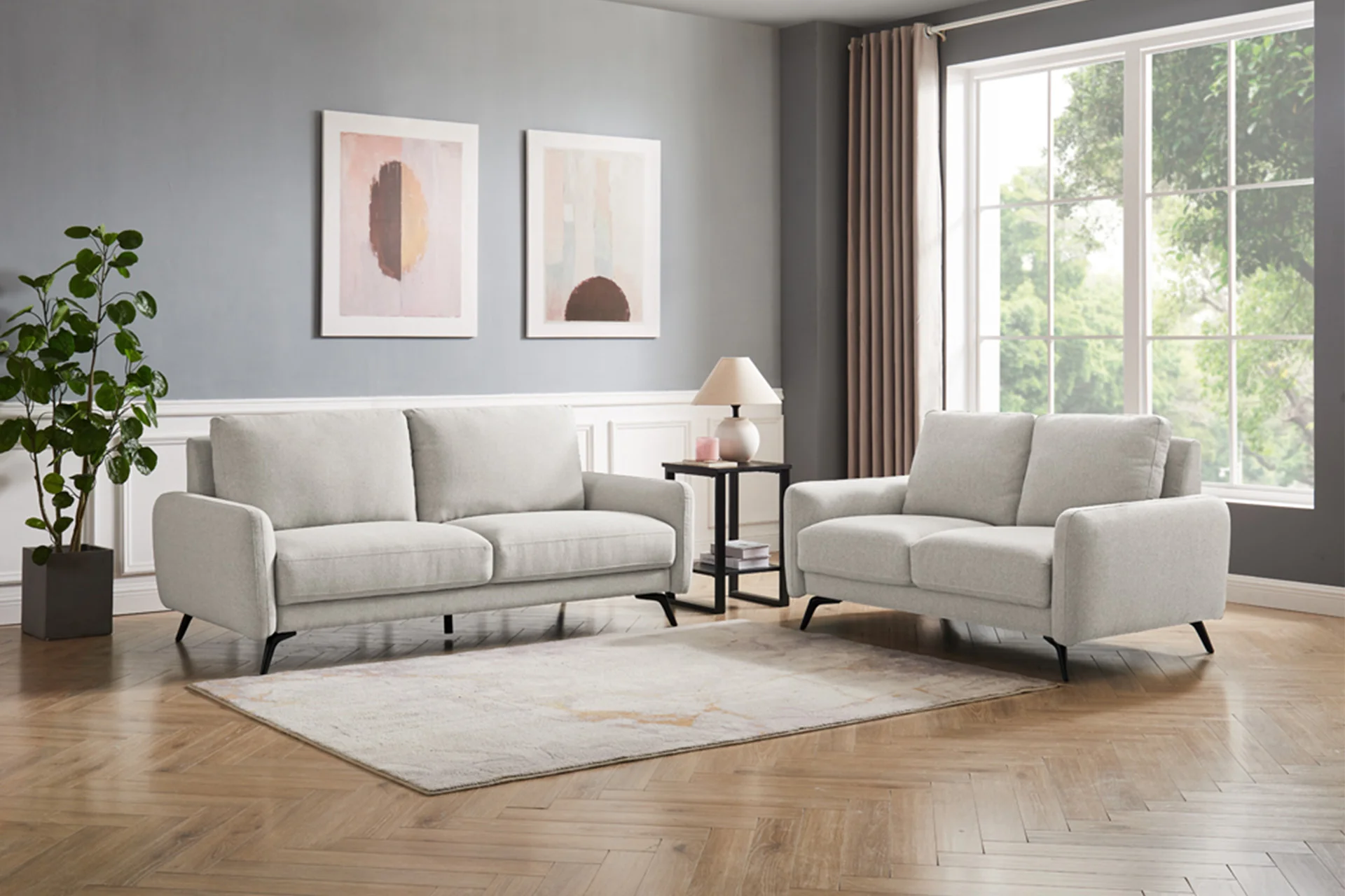 Barnaby 3 Seater Sofa – Grey or Oatmeal with Pocket-Sprung Seating - Image 3