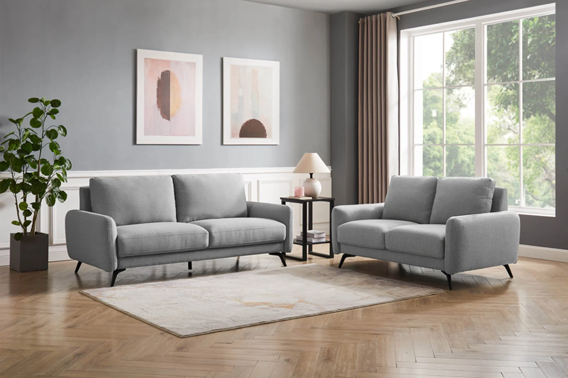 Barnaby 3 Seater Sofa – Grey or Oatmeal with Pocket-Sprung Seating - Image 4