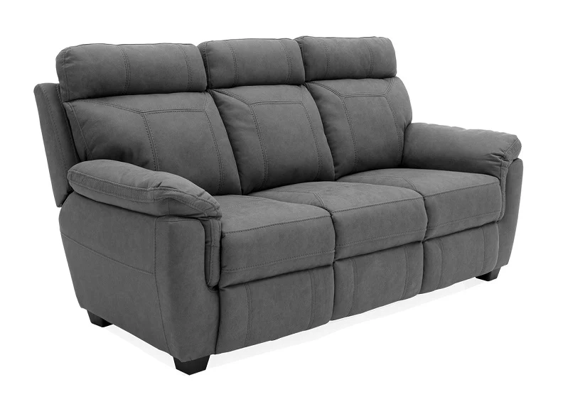 Baxter Fixed Three Seat Sofa – Grey Fabric with Pocket Sprung Cushions - Image 3
