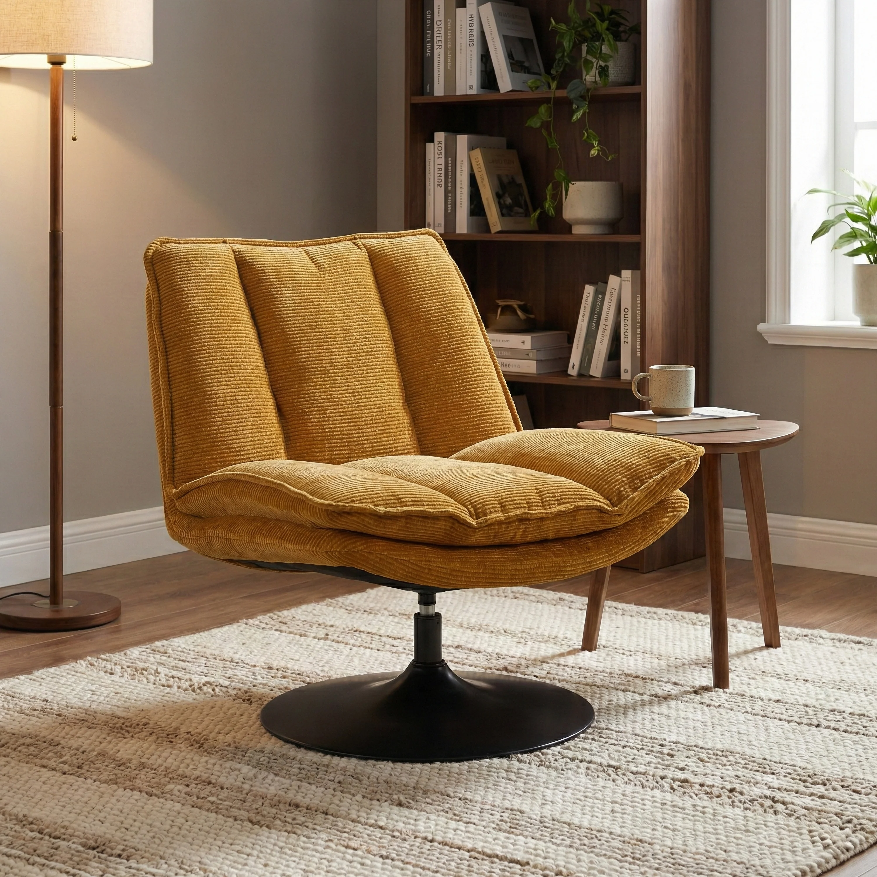 Bella Chair – Ochre Accent with Swivel Base - Image 8