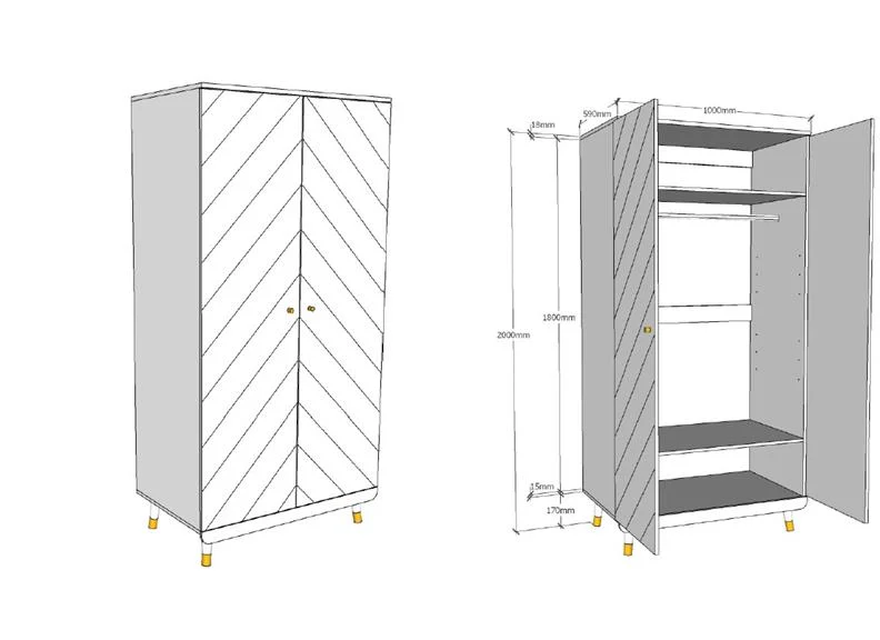 Billy White Two Door Wardrobe - Image 5