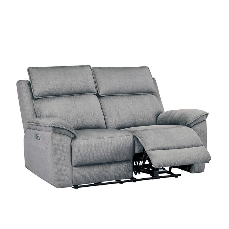 Blaine 2 Seater Electric Recliner – Soft Greige Fabric with USB Ports