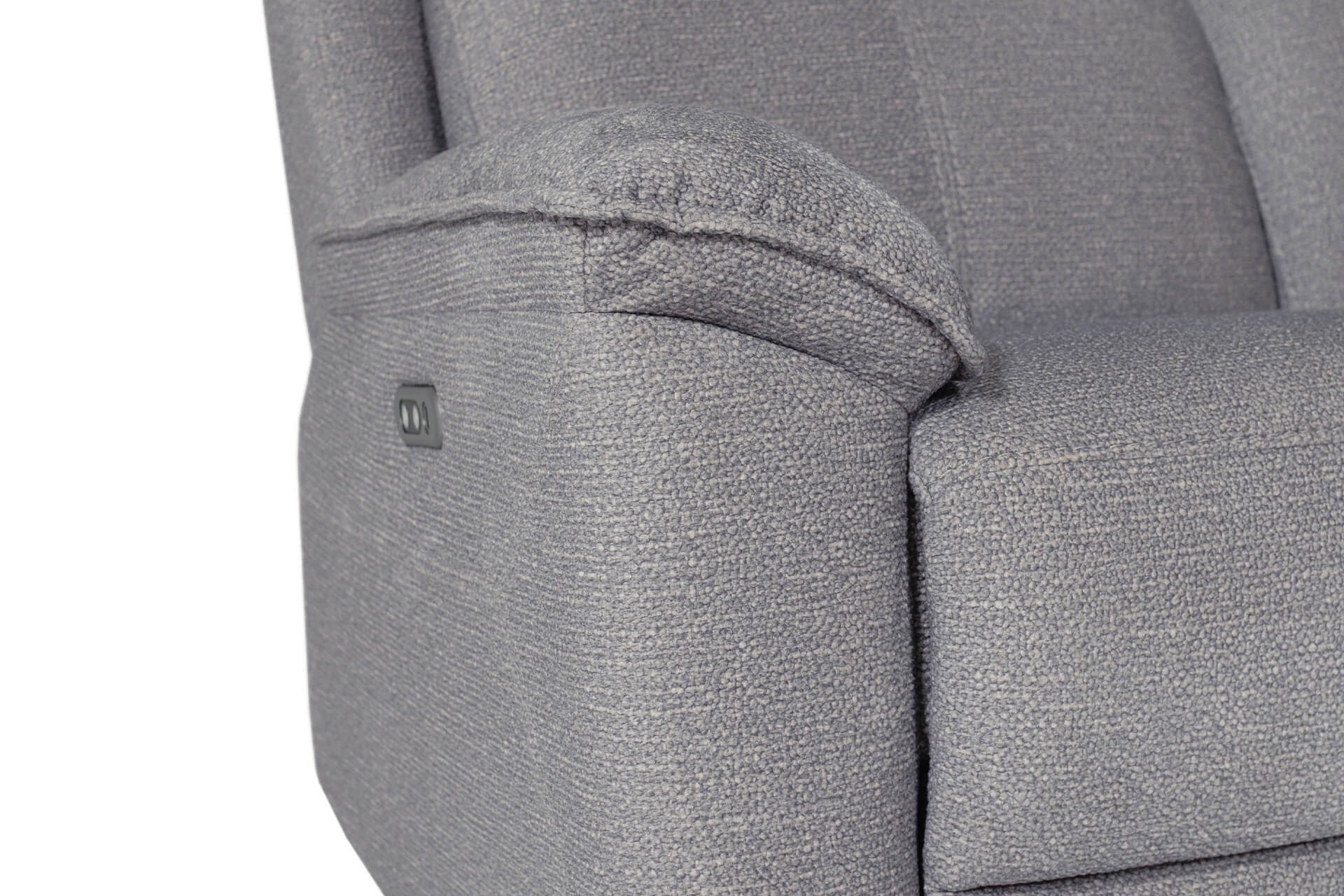 Blaine 2 Seater Electric Recliner – Soft Greige Fabric with USB Ports - Image 2