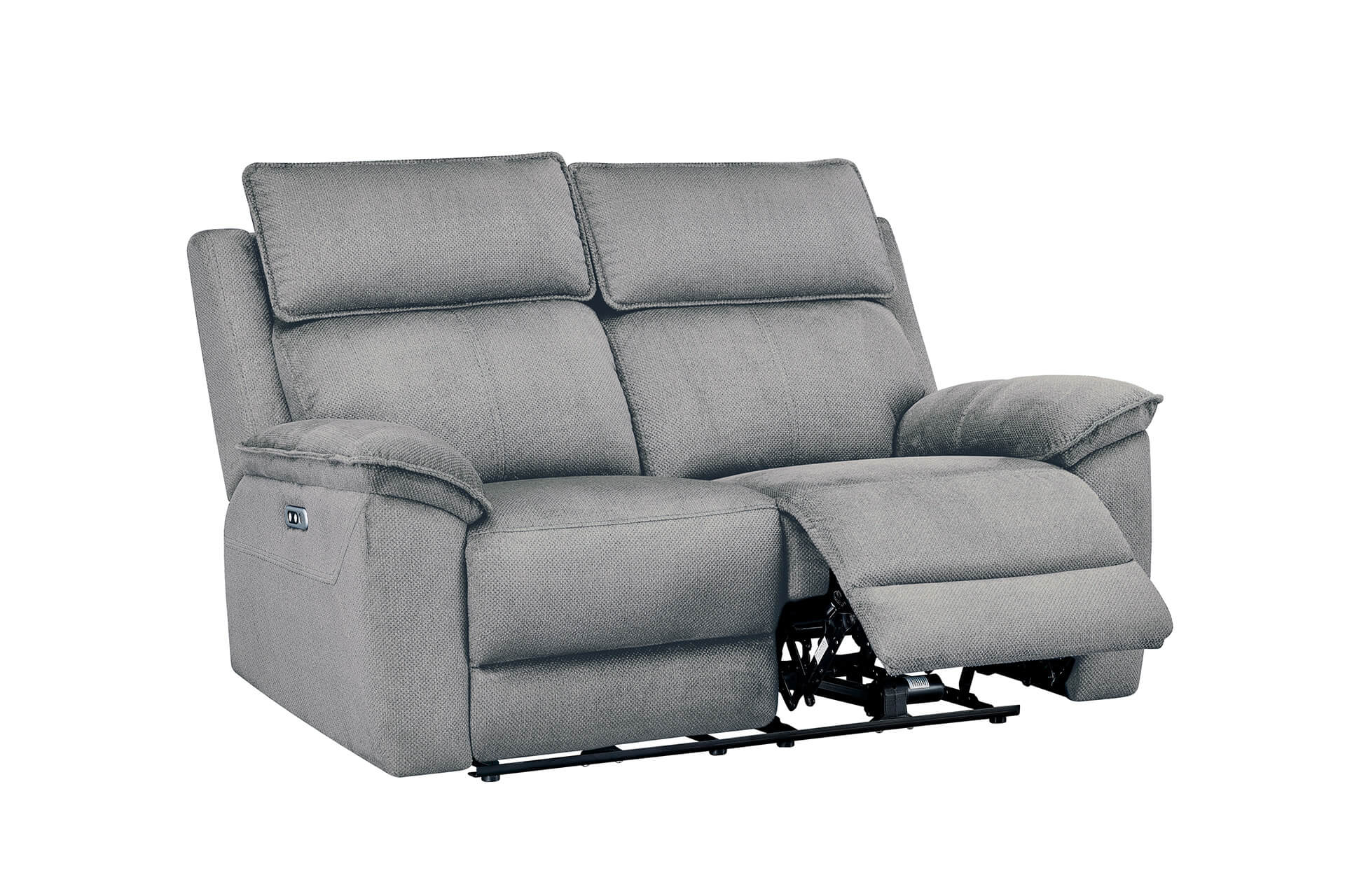 Blaine 2 Seater Electric Recliner – Soft Greige Fabric with USB Ports - Image 4