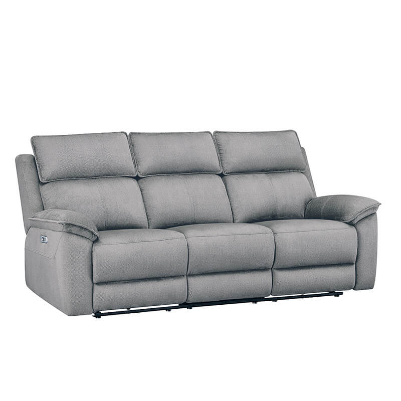 Blaine 3 Seater Electric Recliner – Greige Fabric with USB Ports