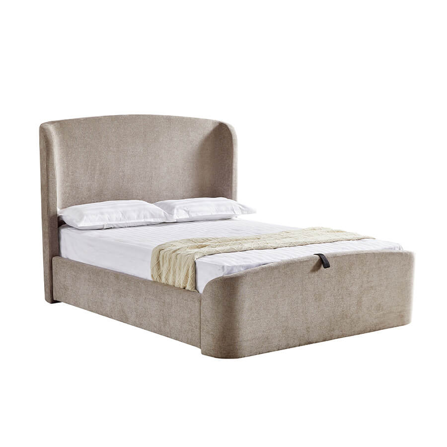Blaire 6' Ottoman Bed – Beige Upholstered with Under-Bed Storage - Image 4