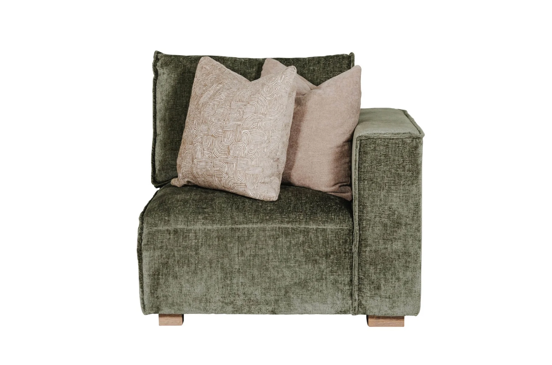 Bodhi Modular Arm RHF – Customizable Sofa in Mink or Olive - Image 2