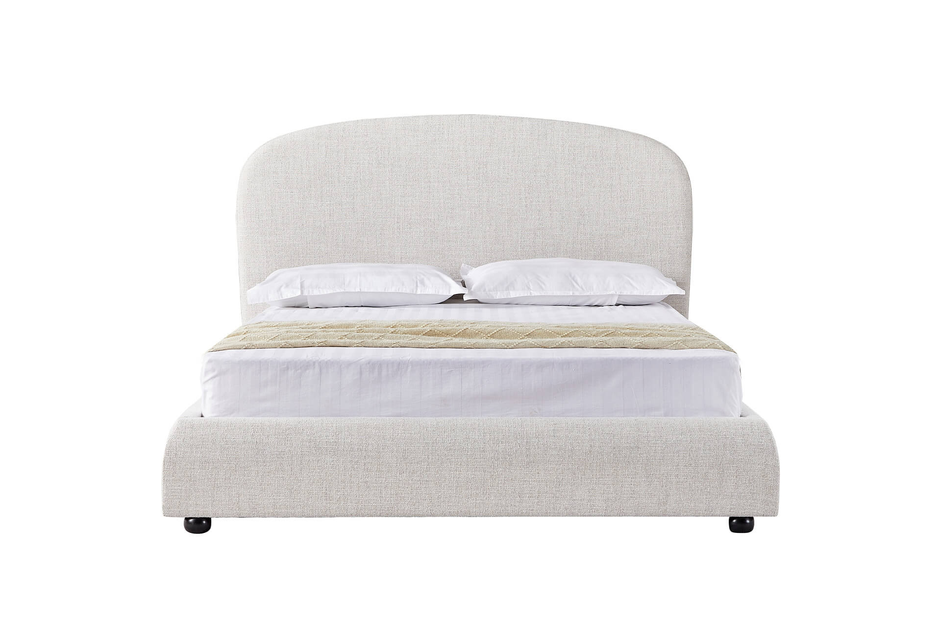 Bonnie 5' Bed – Natural Upholstered Platform with Curved Headboard - Image 5