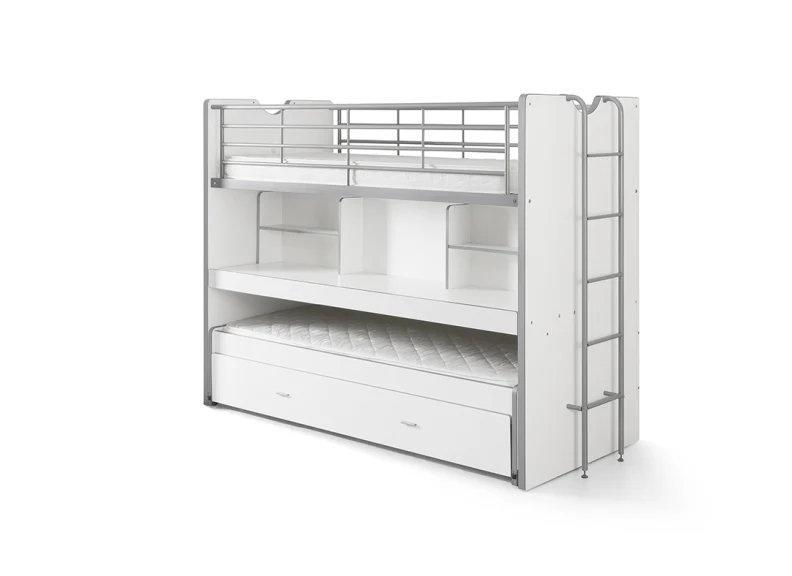 Bonny '80' Triple High Sleeper with Desk – White Melamine MDF - Image 12