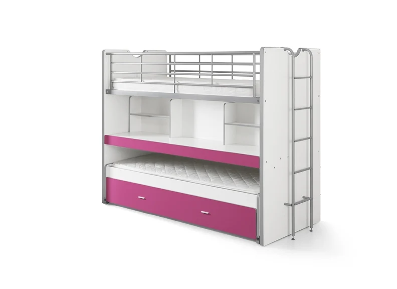 Bonny '80' Triple High Sleeper with Desk – White Melamine MDF - Image 15