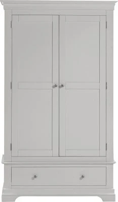 Bordeaux 2 Door Wardrobe – Pebble Grey with Internal Shelving 900mm - Image 3