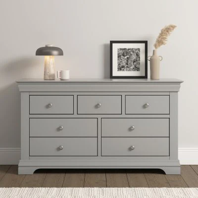 Bordeaux 3+2 Drawer Chest – Pebble Grey with Dovetail Jointed Drawers (PRE-ORDER FOR JULY)