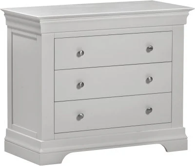 BORDEAUX 3 DRAWER CHEST - PEBBLE GREY - Image 2