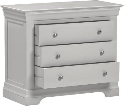 BORDEAUX 3 DRAWER CHEST - PEBBLE GREY - Image 3