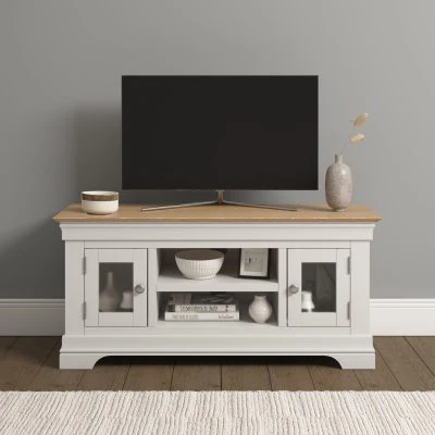 BORDEAUX SMALL TV STAND - IVORY/OAK