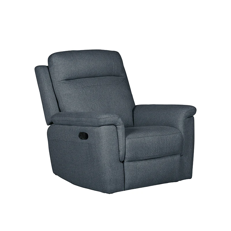 Bowie 1 Seater Manual Recliner – Grey Fabric with Padded Armrests