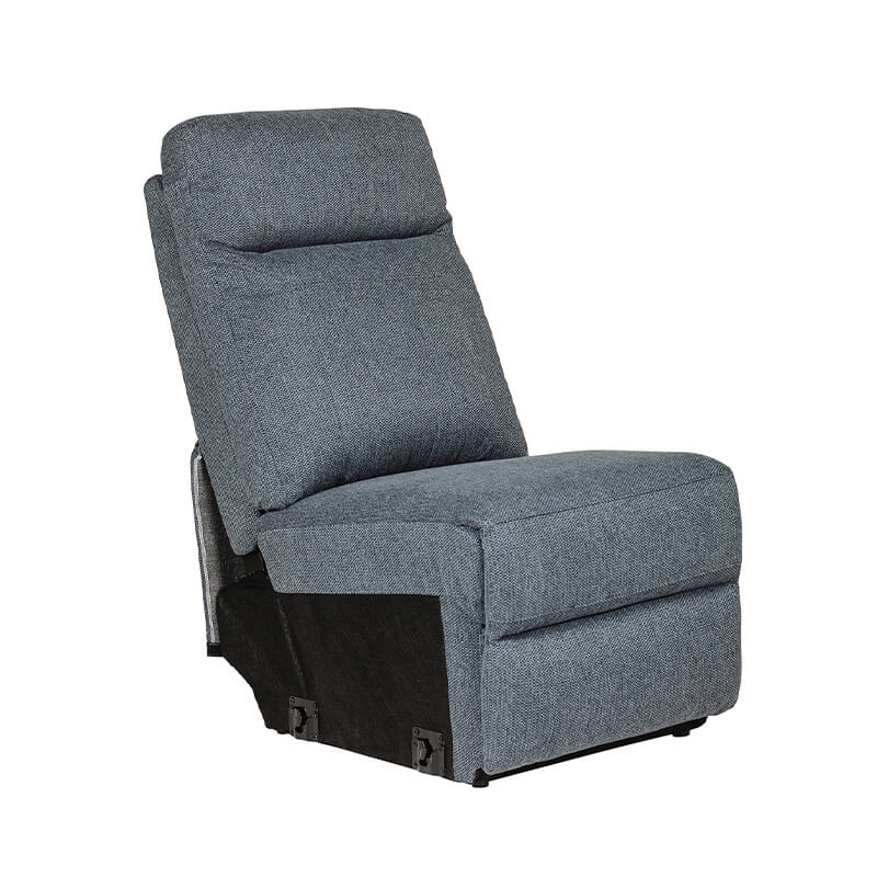 Bowie Armless Sectional – Grey Fabric with Enhanced Lumbar Support