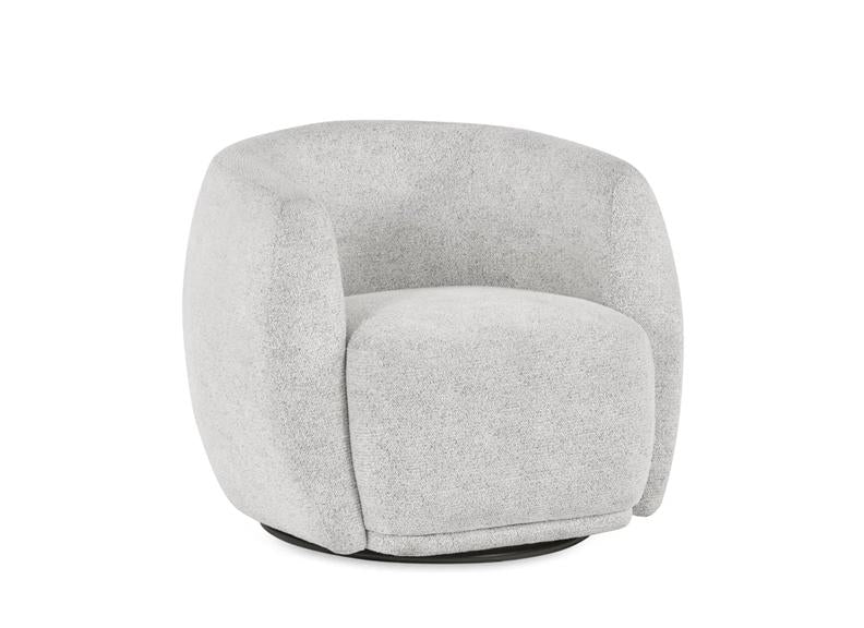 Bowline Accent Tub Swivel Chairs – Luxury Chenille Upholstered Lounge Chair in Cream or Grey - Image 2