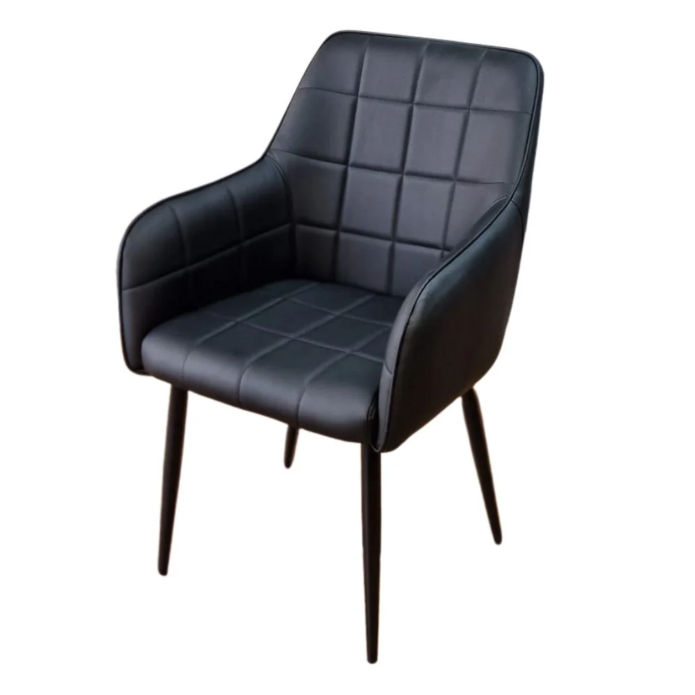 Branca Dining Chair – Black PU Upholstery 580mm - Image 2