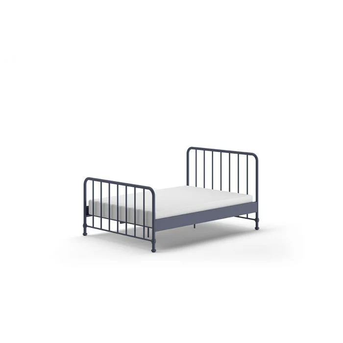 BRONXX Bed 140 x 200 cm – Industrial Metal Frame in Matte Blue - Image 3