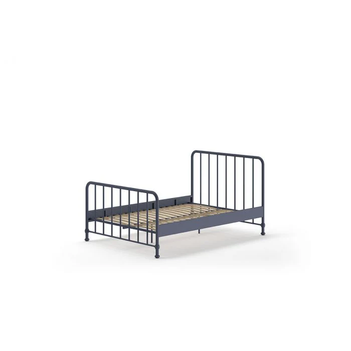 BRONXX Bed 140 x 200 cm – Industrial Metal Frame in Matte Blue - Image 4