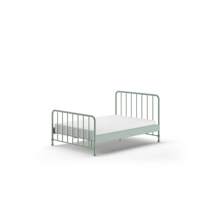 BRONXX Bed 140 x 200 cm – Industrial Metal Frame in Olive Green - Image 2