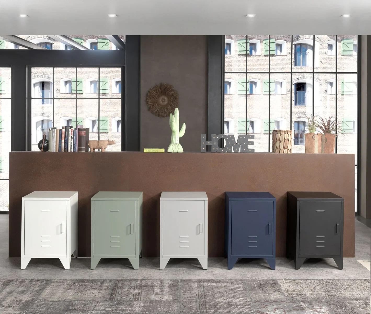 Bronxx Nightstand – Industrial Metal Design with Shelf