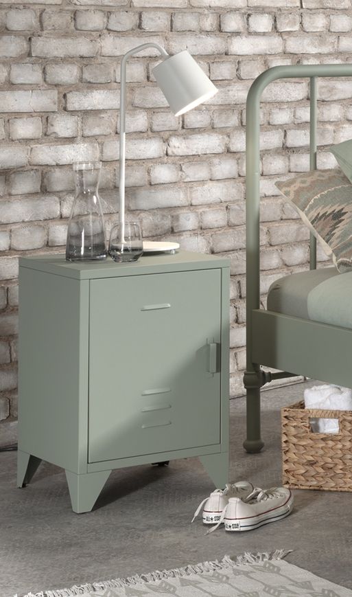 Bronxx Nightstand – Industrial Metal Design with Shelf - Image 12