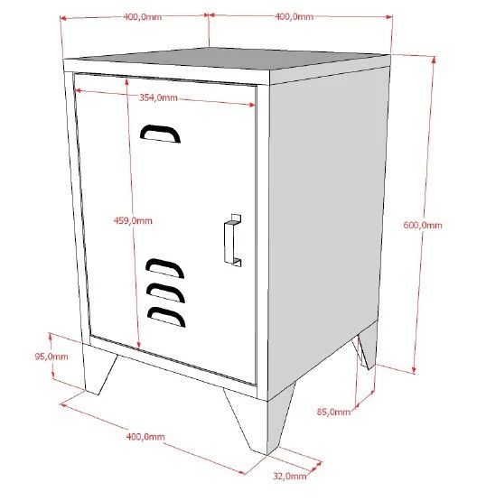 Bronxx Nightstand – Industrial Metal Design with Shelf - Image 13