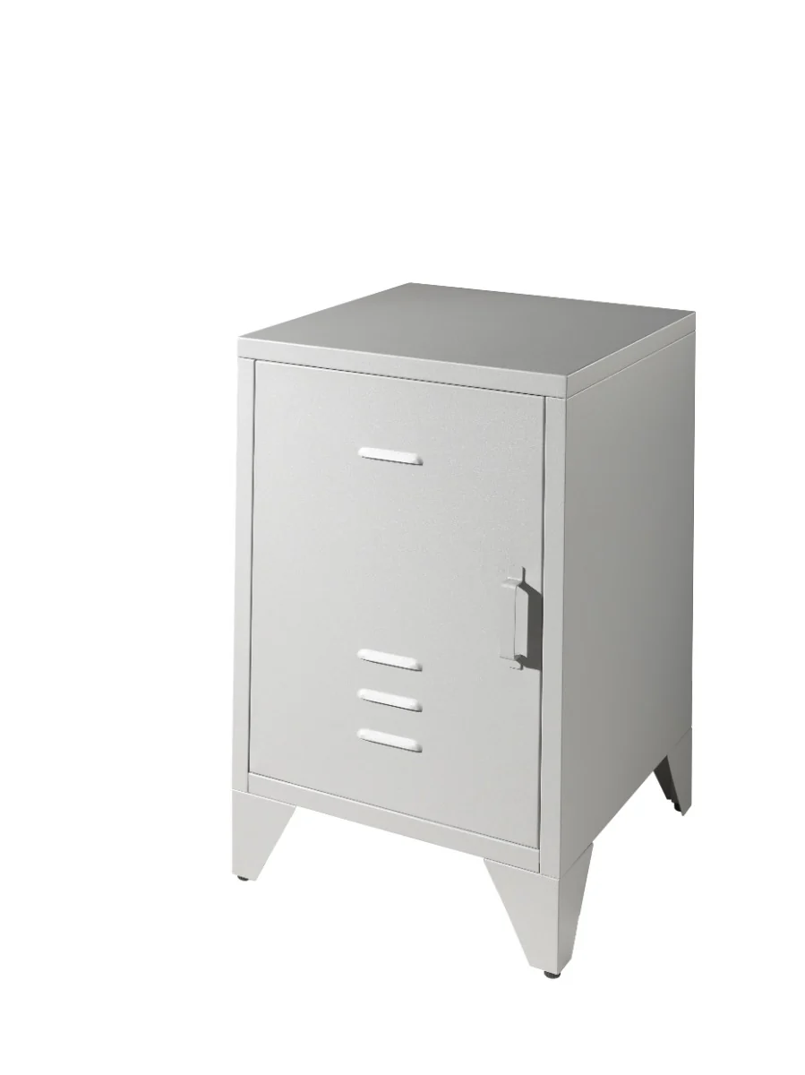 Bronxx Nightstand – Industrial Metal Design with Shelf - Image 6