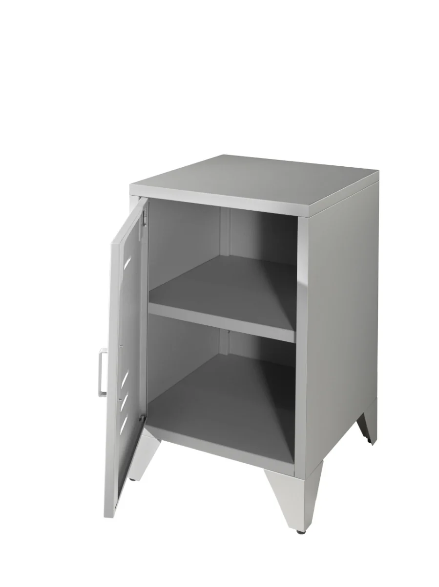 Bronxx Nightstand – Industrial Metal Design with Shelf - Image 7