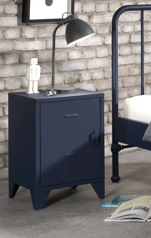 Bronxx Nightstand – Industrial Metal Design with Shelf - Image 9
