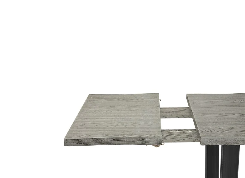 Brooklyn Extending Dining Set – Greyed Wood with 4 Charcoal Faux Leather Chairs (GLH) - Image 5