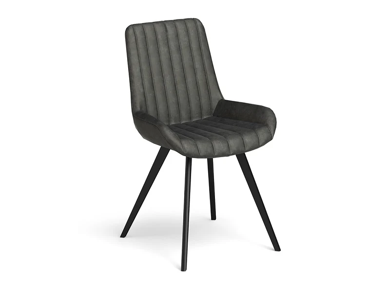 Brooklyn Extending Dining Set – Greyed Wood with 4 Charcoal Faux Leather Chairs (GLH) - Image 6