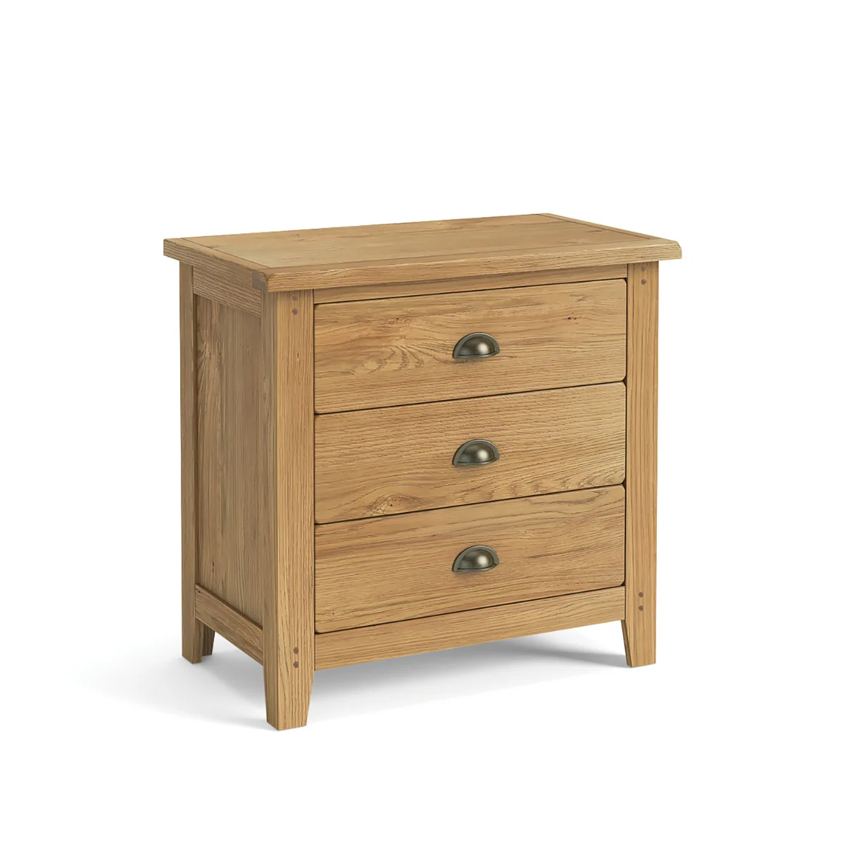 Burford 3 Drawer Chest – Warm Waxed Oak Finish 800mm - Image 2