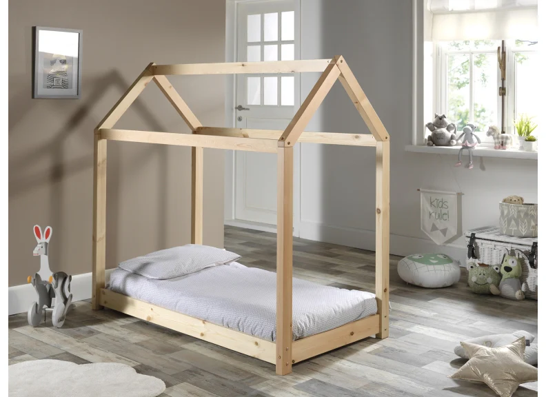 Cabane Children's Beds – Eco-Friendly House Design in Natural Pine 70x140 cm - Image 3
