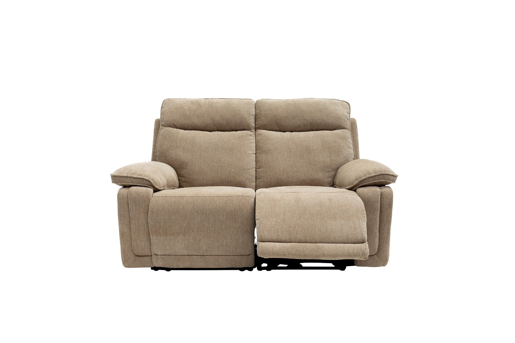 Cadenza Electric Recliner 2-Seater Sofa – Camel Fabric with USB Charging Ports - Image 3