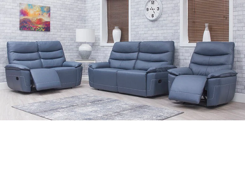 Cadiz Blue Two Seat Sofa – Powered Recline - Image 2