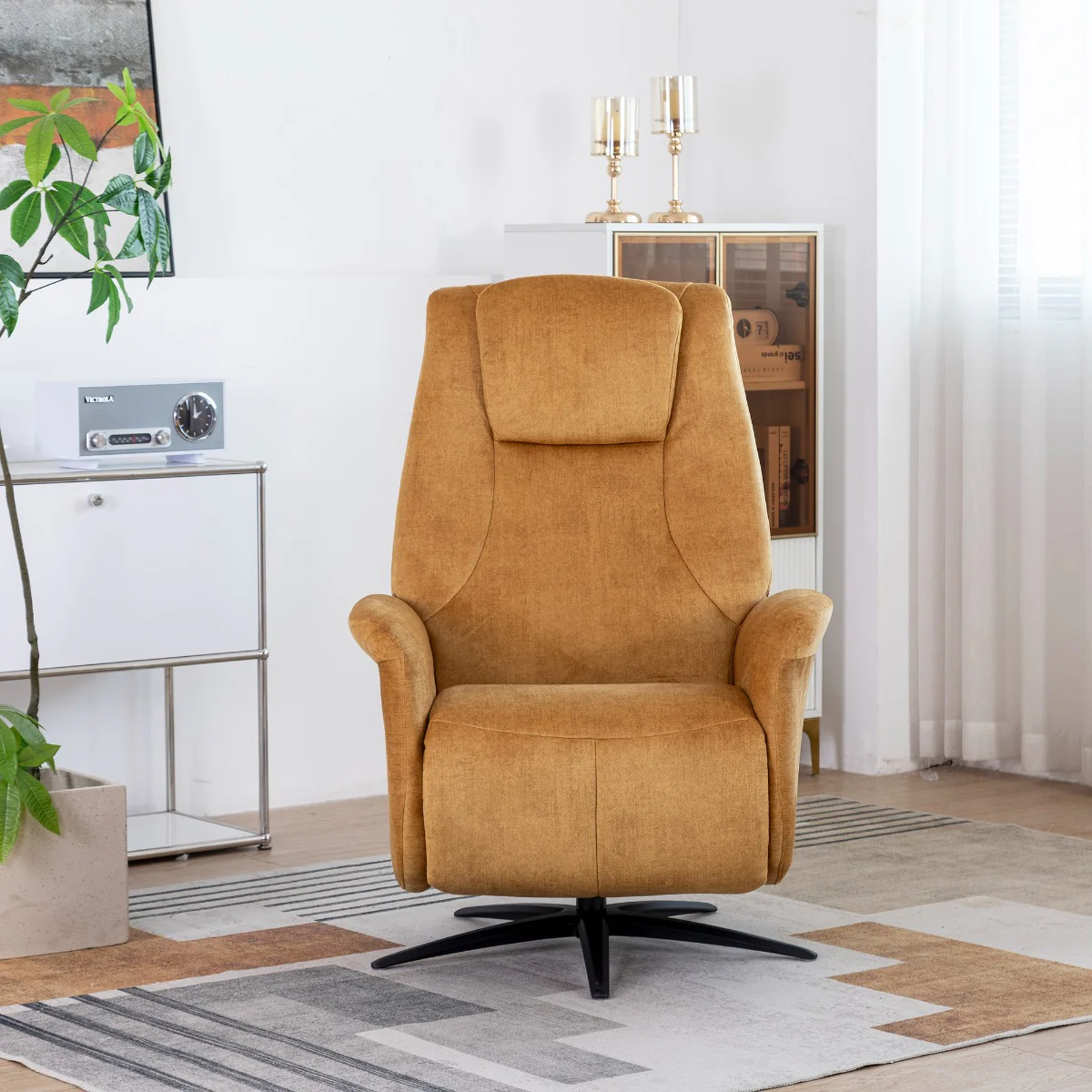Caesar Swivel Electric Chair – Amber Soft Touch Fabric with Single Motor - Image 5