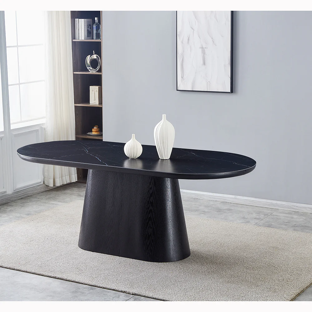 Calgary Dining Table Black Top - Image 2