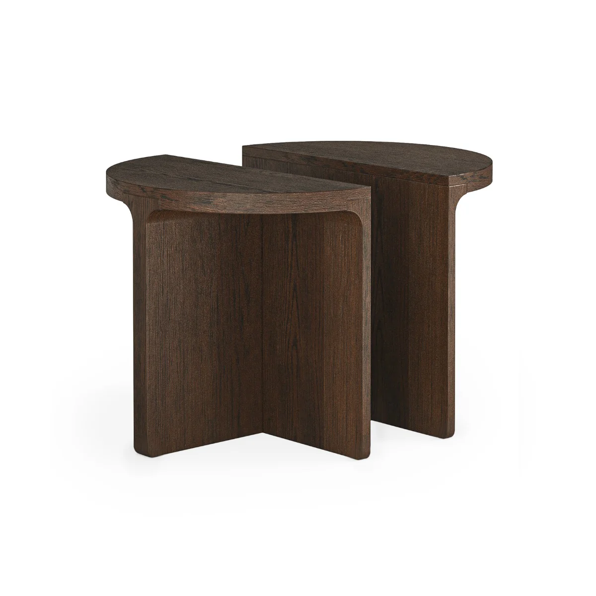 California HALF MOON NEST OF TABLE WITH WOODEN TOP