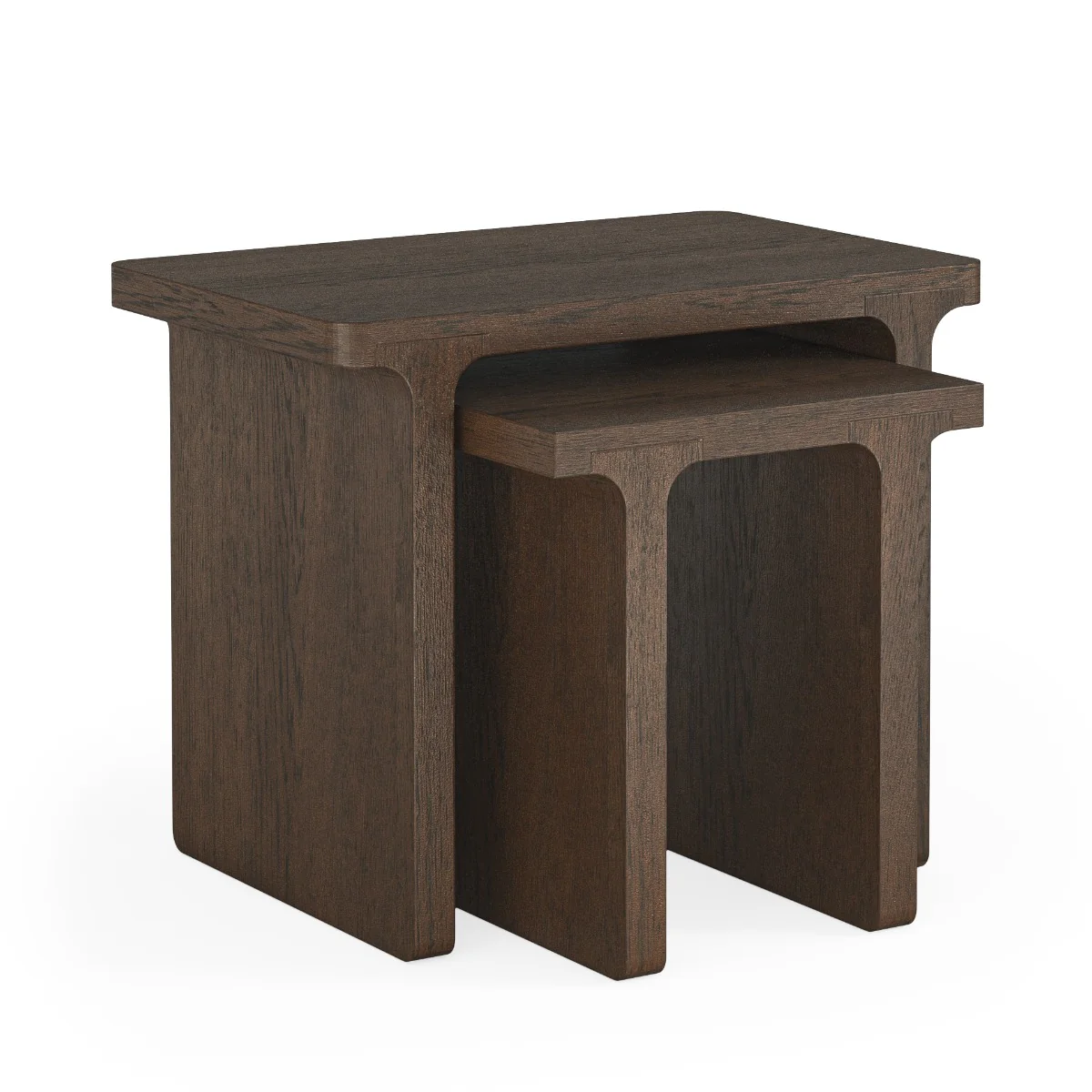 California Rectangular Nest of Tables – Warm Wood Finish 680mm