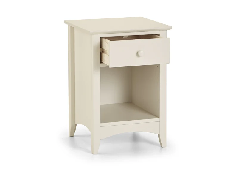 Cameo Stone White One Drawer Bedside - Image 3