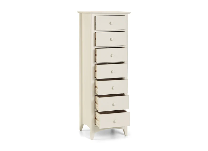 Cameo Stone White Seven Drawer Narrow Chest - Image 3
