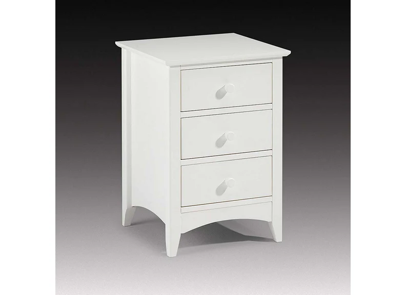 Cameo Stone White Three Drawer Bedside - Image 4