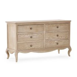 Camille 6 Drawer Wide Chest - Limed Oak - Image 2